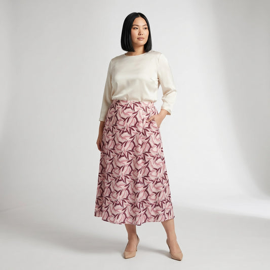 Paw Drazzel Boutique Women's Casual Wear, Tiered Construction, Flat Front Panel, Straight Hemline, Back Zipper, Straight Maxi Skirt