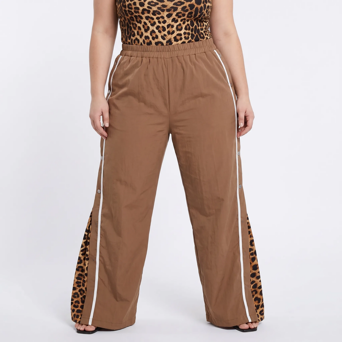 Paw Drazzel Boutique Women's High-Waisted, Straight-leg, Button-up, Front Zipper/No Zipper, Side Pocket, Gallega Pants