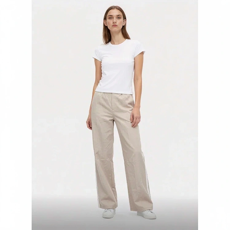 Paw Drazzel Boutique Women's High-Waisted, Straight-leg, Button-up, Front Zipper/No Zipper, Side Pocket, Gallega Pants