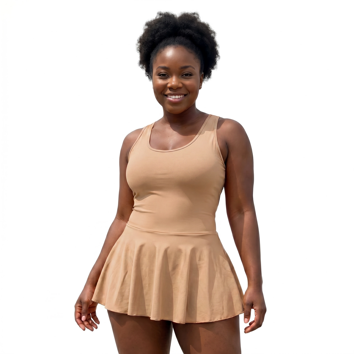 Paw Drazzel Boutique Women's Athletic Wear, Flared Short Skirt, Short Pants, Open Back, Sleeveless, Workout Mariposa Dress