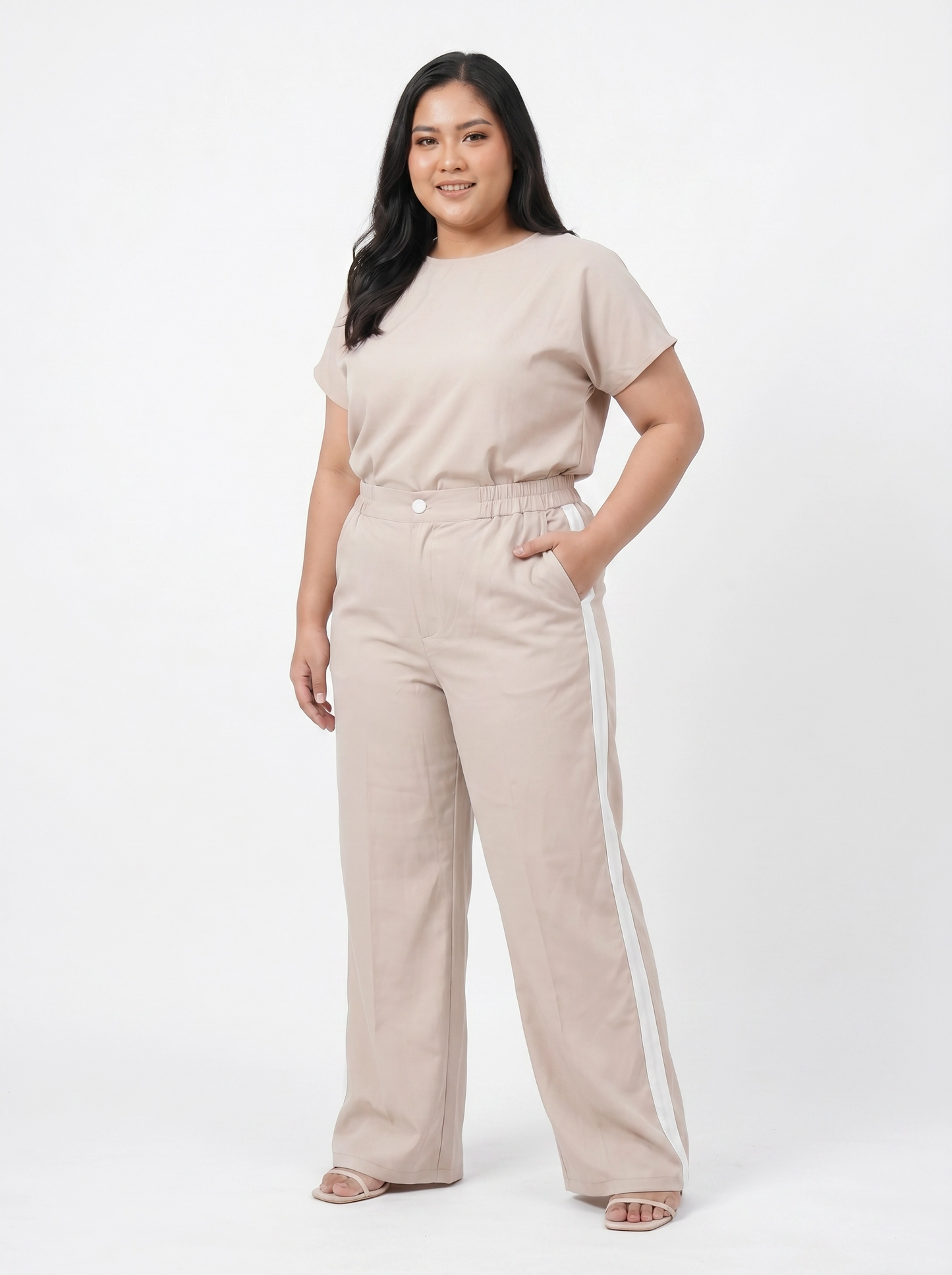 Paw Drazzel Boutique Women's High-Waisted, Straight-leg, Button-up, Front Zipper/No Zipper, Side Pocket, Gallega Pants