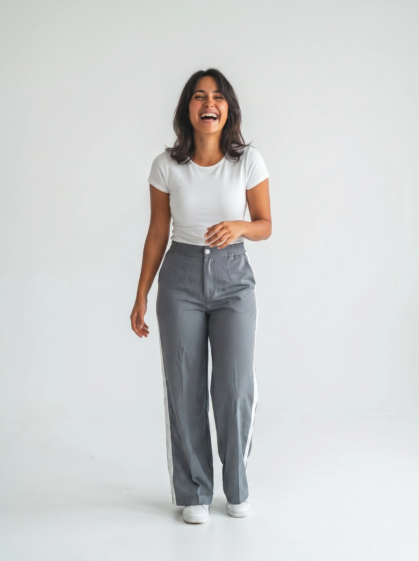 Paw Drazzel Boutique Women's High-Waisted, Straight-leg, Button-up, Front Zipper/No Zipper, Side Pocket, Gallega Pants