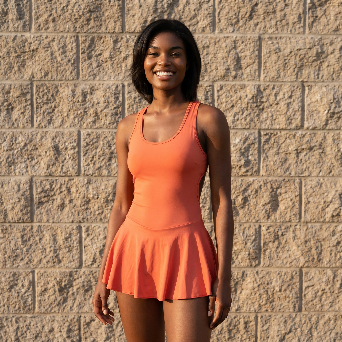 Paw Drazzel Boutique Women's Athletic Wear, Flared Short Skirt, Short Pants, Open Back, Sleeveless, Workout Mariposa Dress