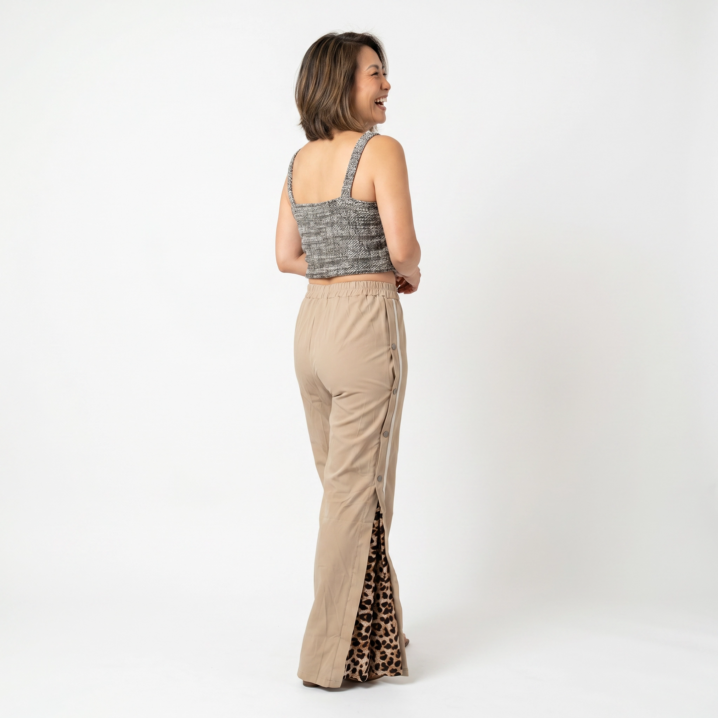 Paw Drazzel Boutique Women's High-Waisted, Straight-leg, Button-up, Front Zipper/No Zipper, Side Pocket, Gallega Pants