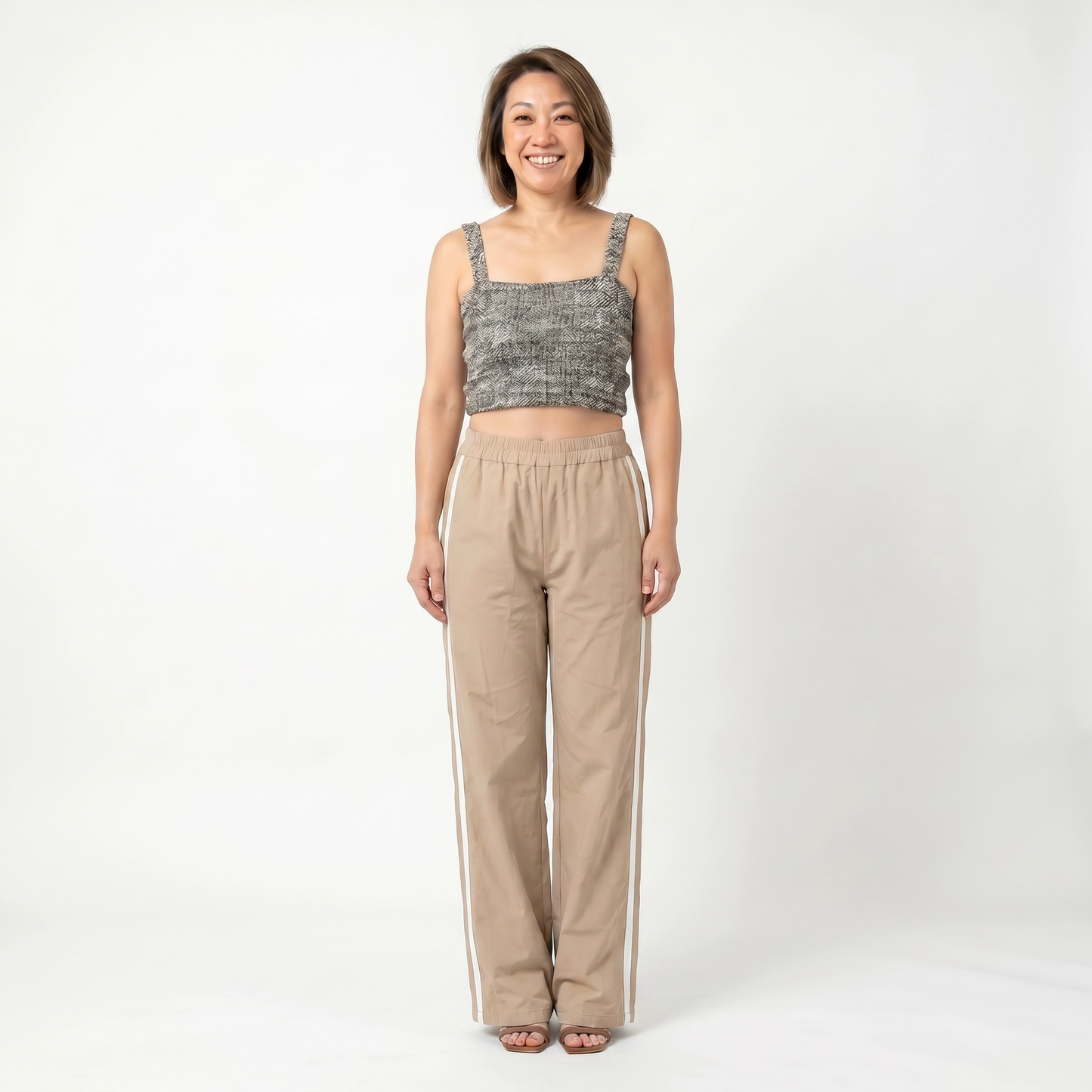 Paw Drazzel Boutique Women's High-Waisted, Straight-leg, Button-up, Front Zipper/No Zipper, Side Pocket, Gallega Pants