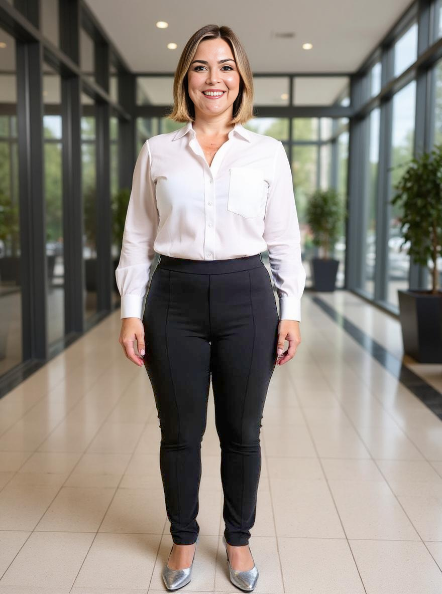 Paw Drazzel Boutique Women's High-Waisted, Slim Fit, Clean Front, Ankle Dress Pants