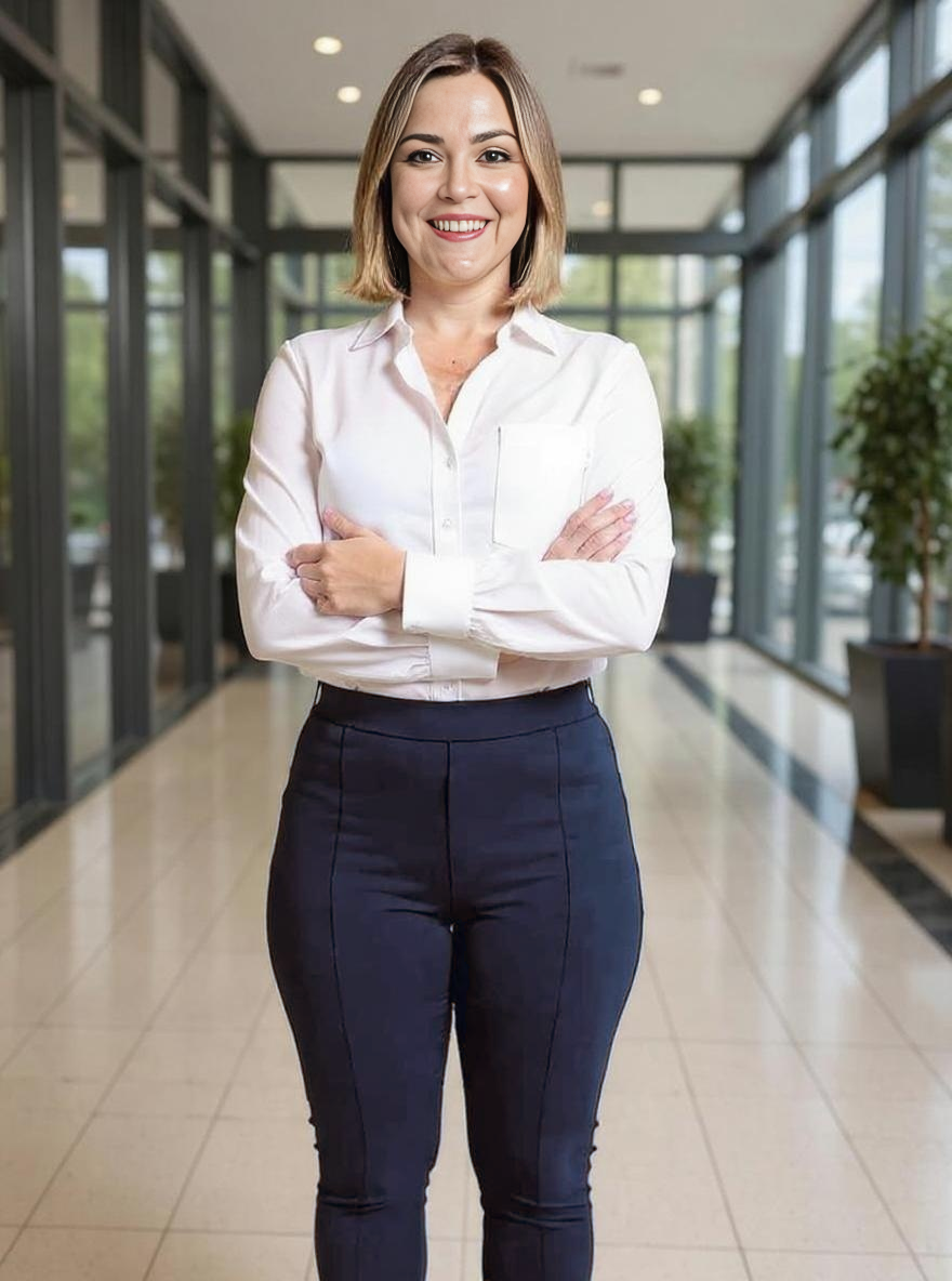 Paw Drazzel Boutique Women's High-Waisted, Slim Fit, Clean Front, Ankle Dress Pants