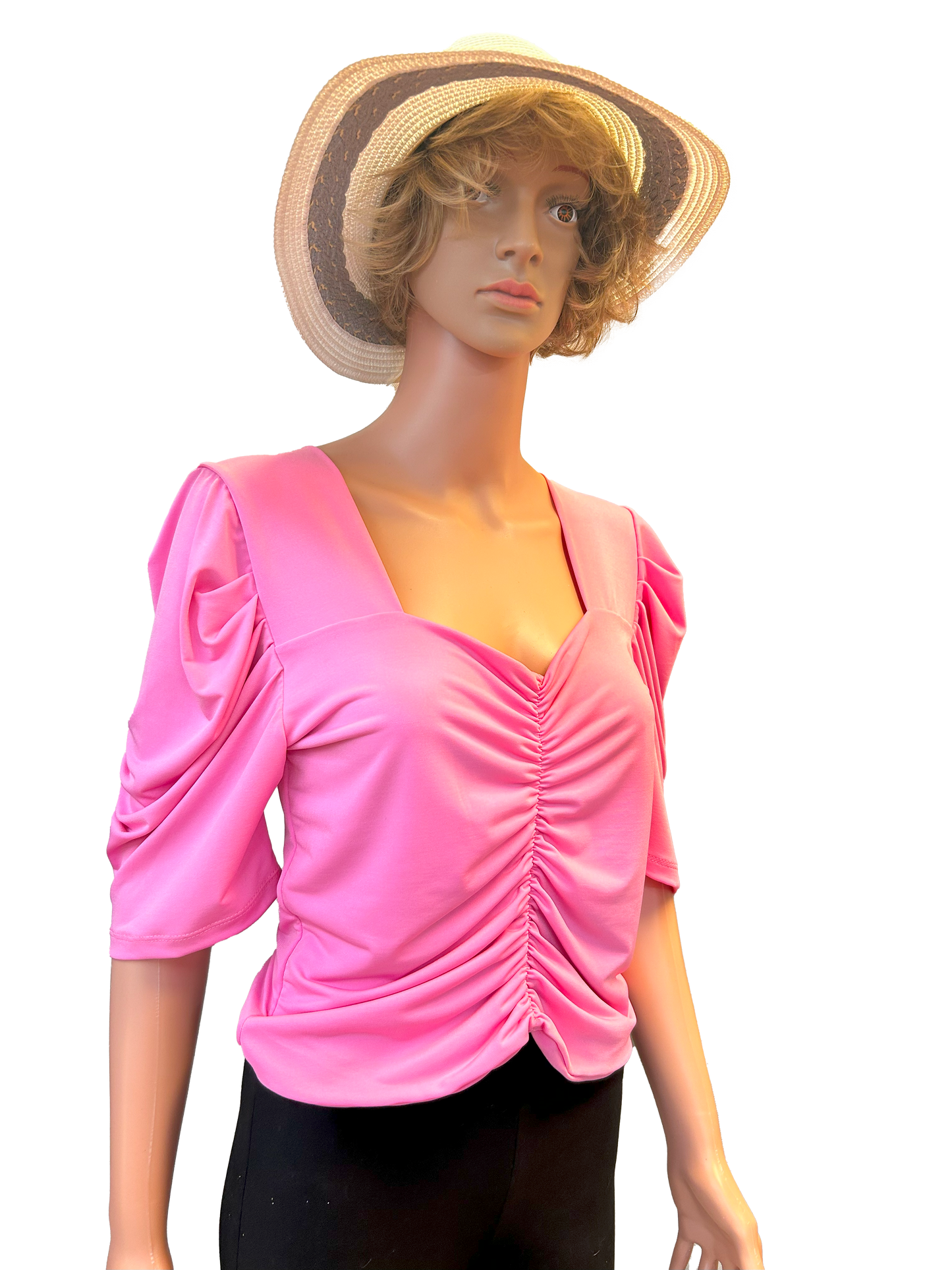 Paw Drazzel Boutique Women's Casualwear, Full Shoulder, Mid-Length Sleeve Tori Blouse