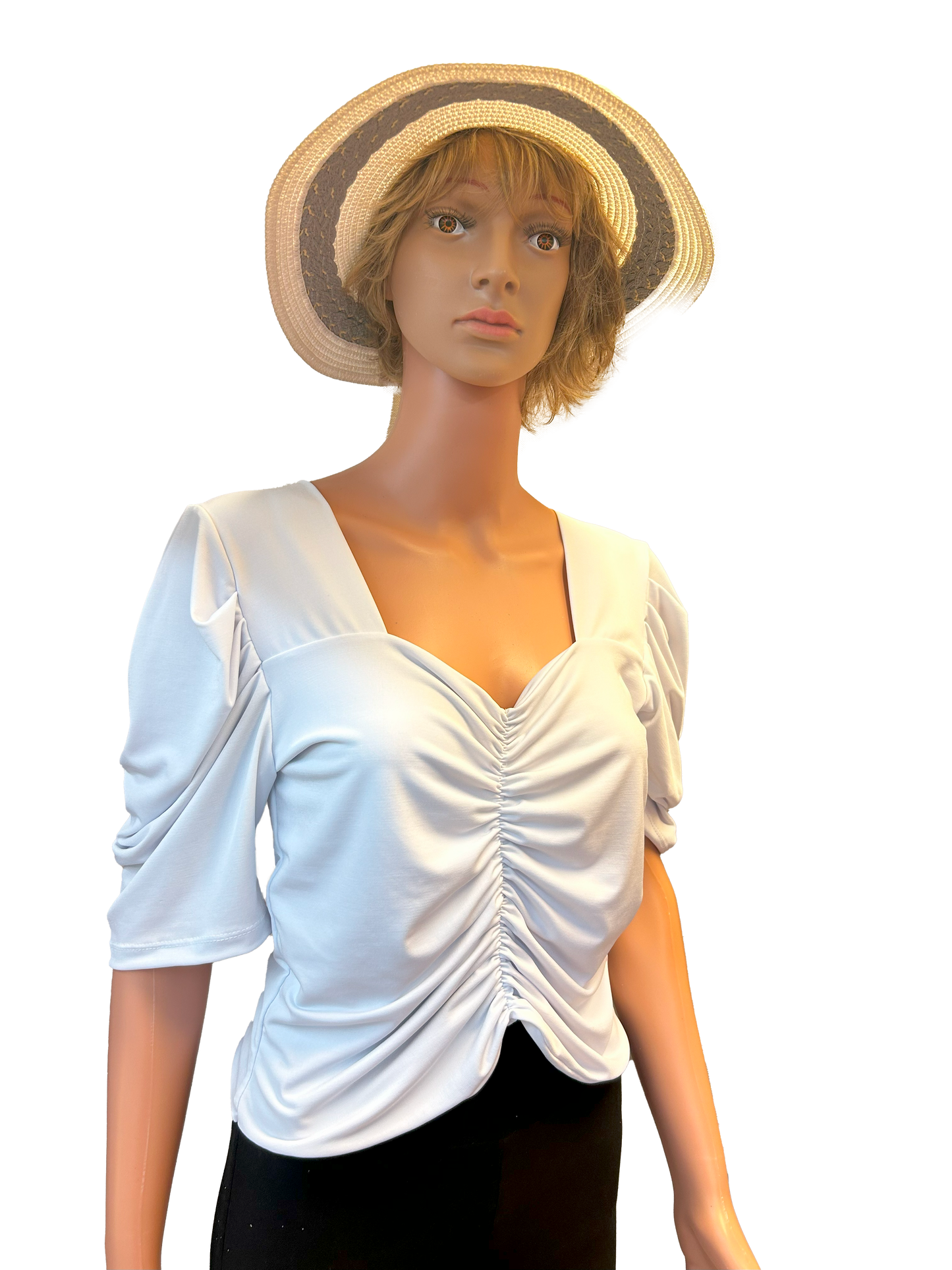 Paw Drazzel Boutique Women's Casualwear, Full Shoulder, Mid-Length Sleeve Tori Blouse