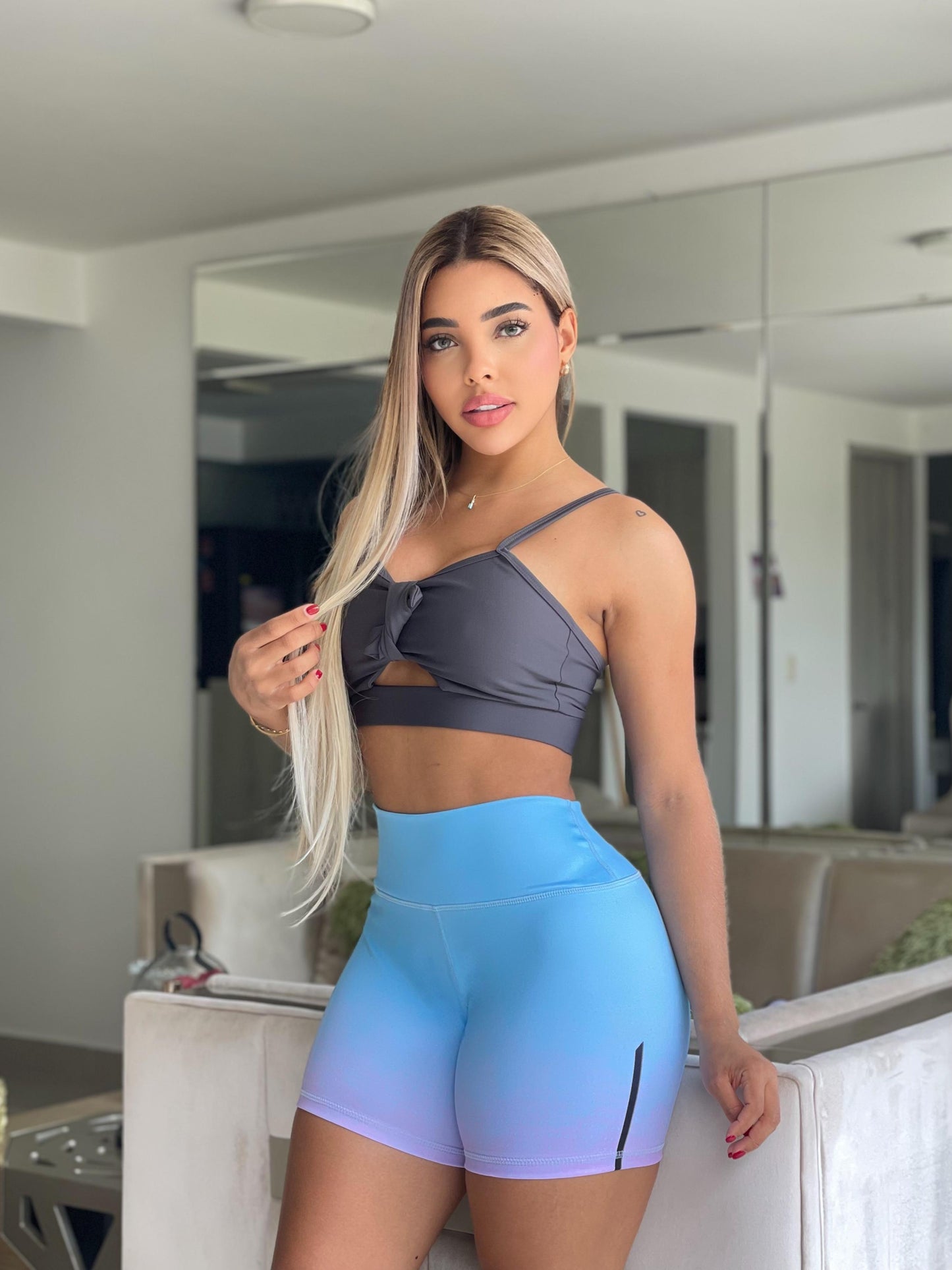 Paw Drazzel Boutique Women's Athletic Wear, One piece, Short-Leg, High Waist, Printed Workout Shorts
