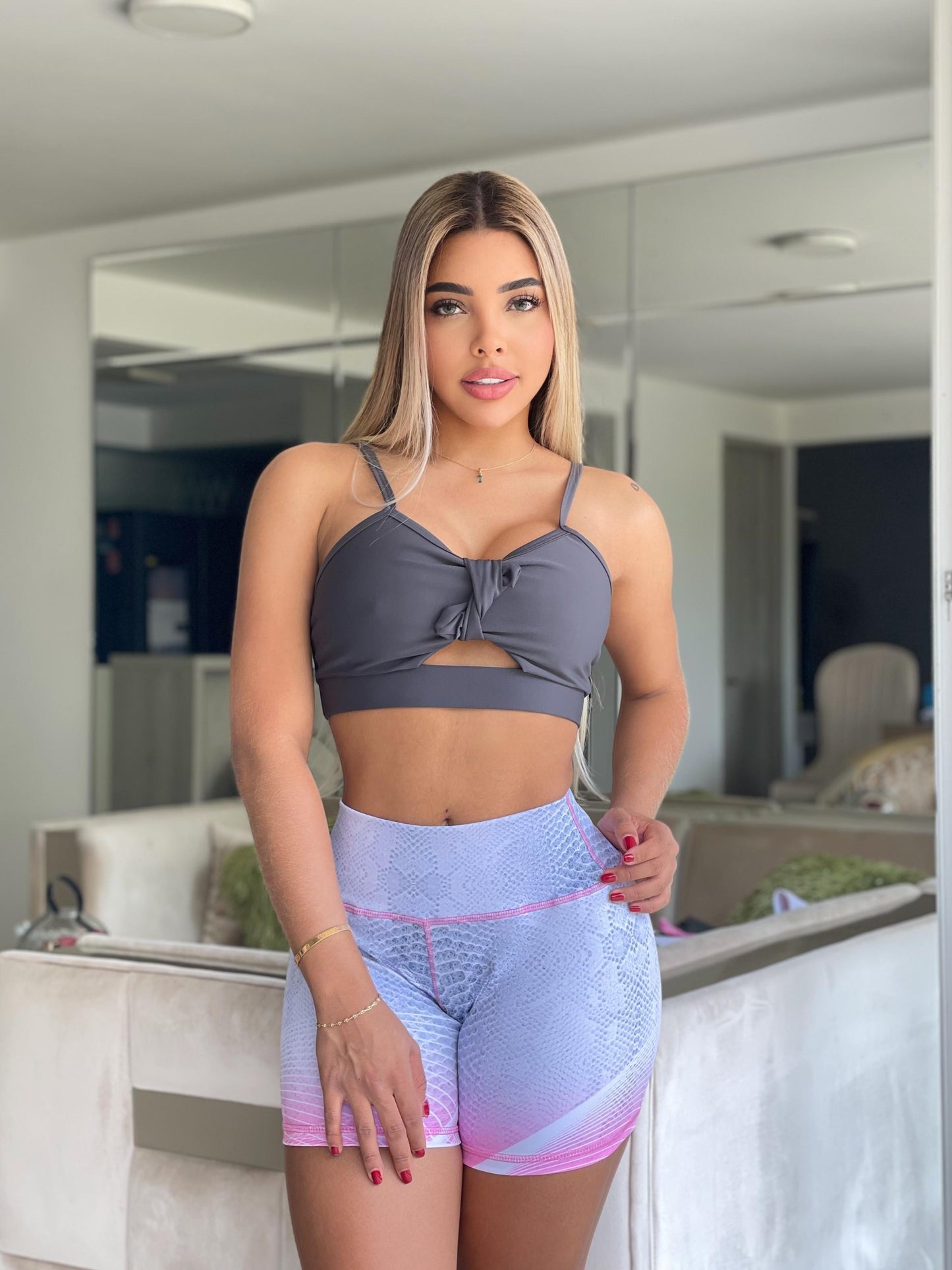 Paw Drazzel Boutique Women's Athletic Wear, One piece, Short-Leg, High Waist, Printed Workout Shorts
