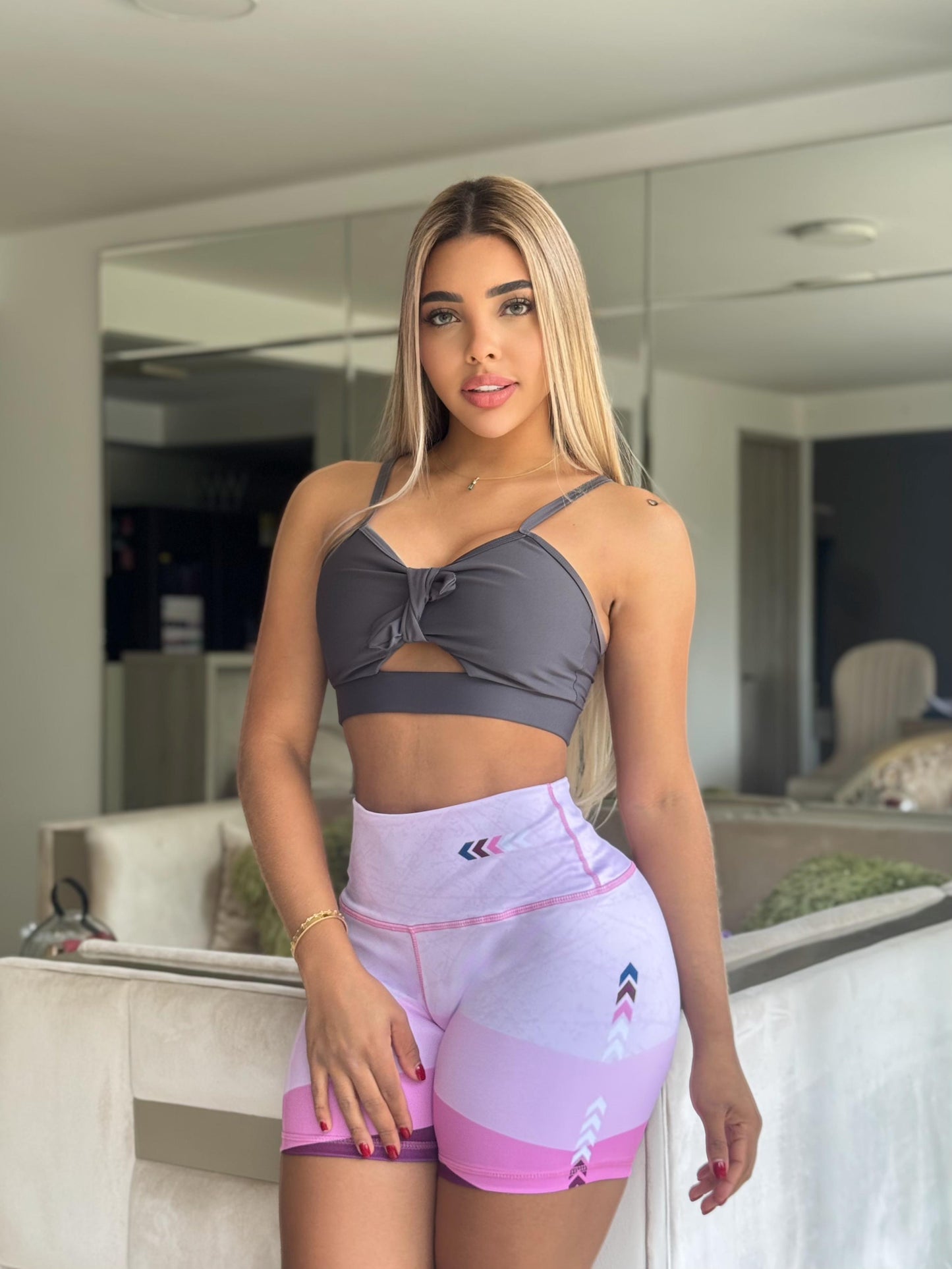 Paw Drazzel Boutique Women's Athletic Wear, One piece, Short-Leg, High Waist, Printed Workout Shorts
