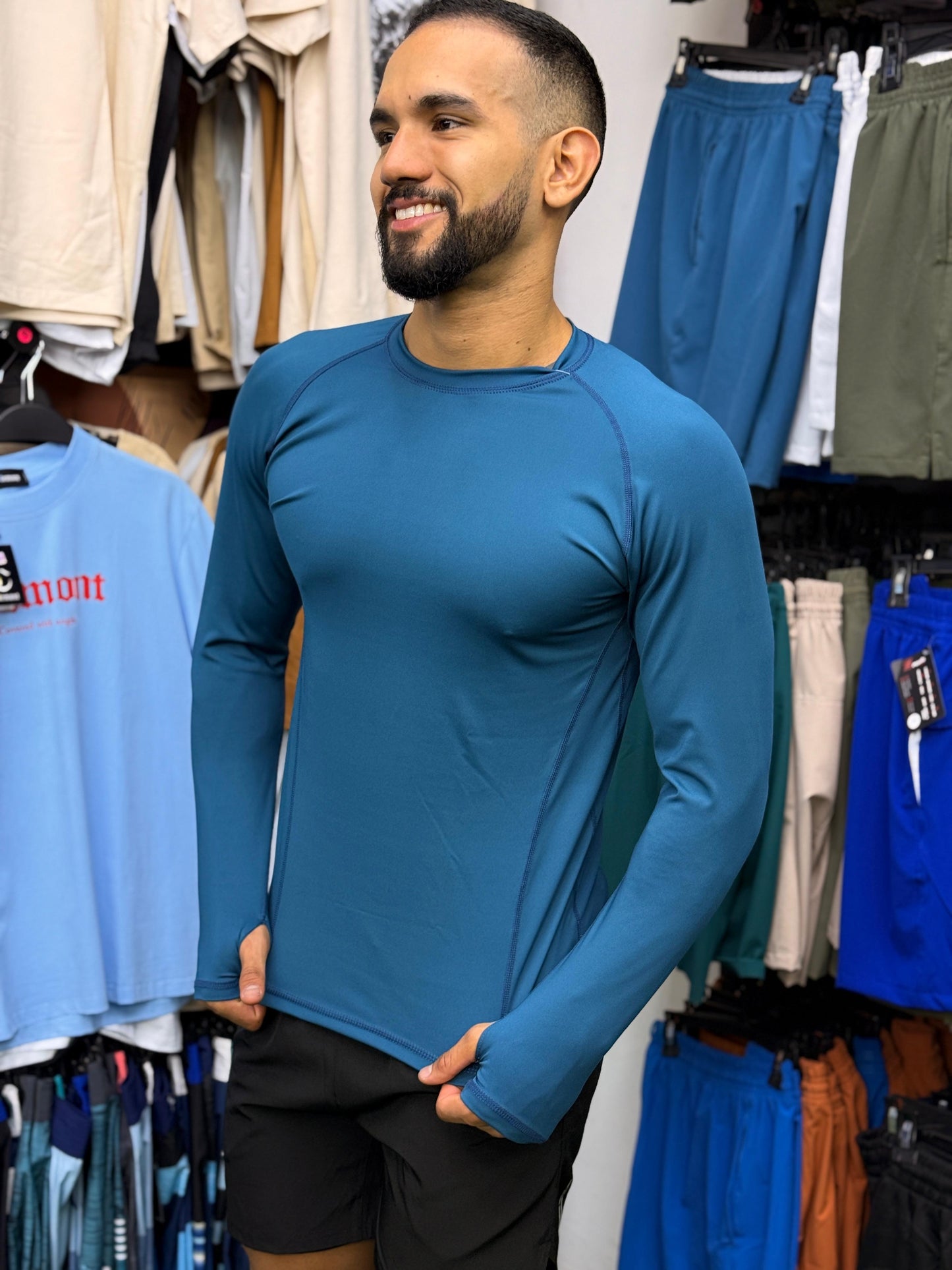 Paw Drazzel Boutique Men's Athletic Wear, Long Sleeve, Round Neck, Heater Shirt