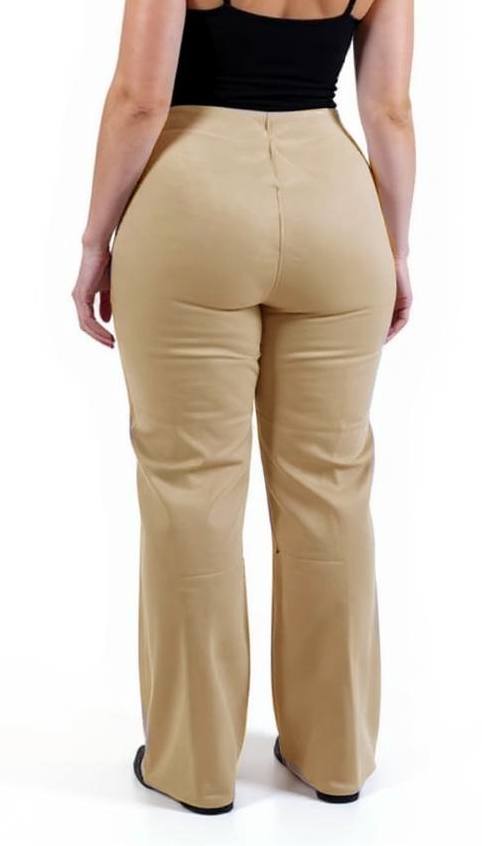 Paw Drazzel Boutique Women's High-Waisted, Belted, Straight-Leg, Tailored Pants