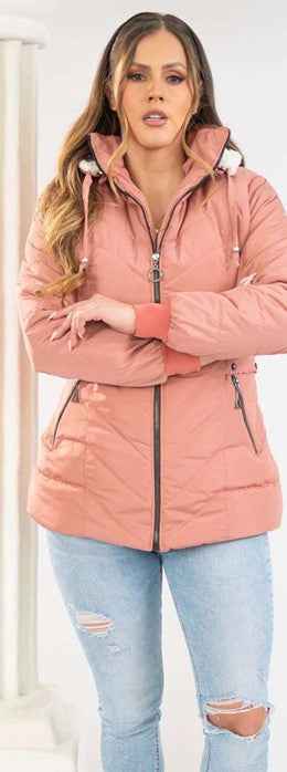 Paw Drazzel Boutique Women's Lightweight Puffer Jacket, Hooded Quilted Parka, Zip-Up Padded Coat, Casual Winter Outerwear
