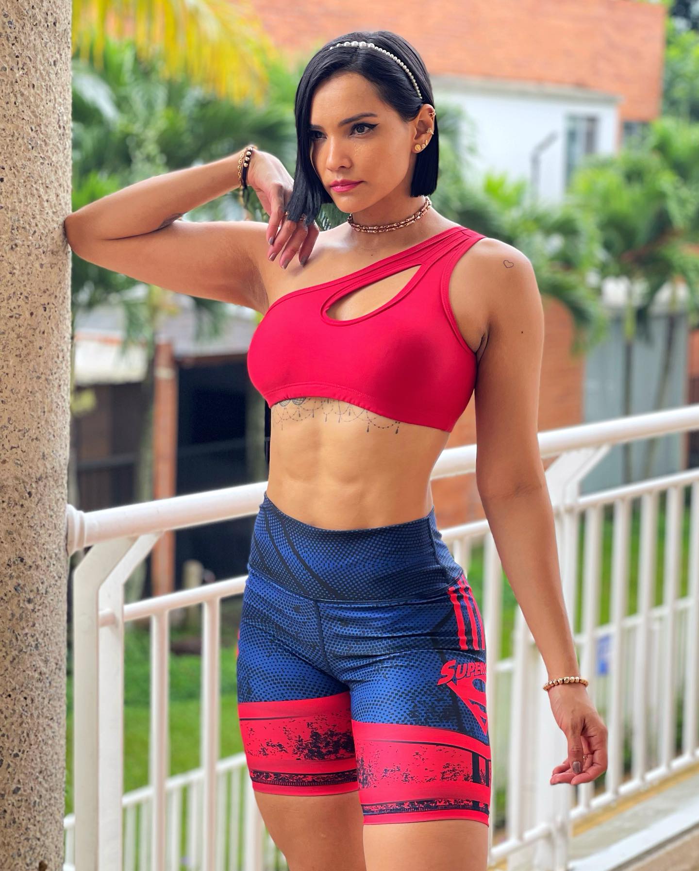 Paw Drazzel Boutique Women's Athletic Wear, One piece, Short-Leg, High Waist, Printed Workout Shorts