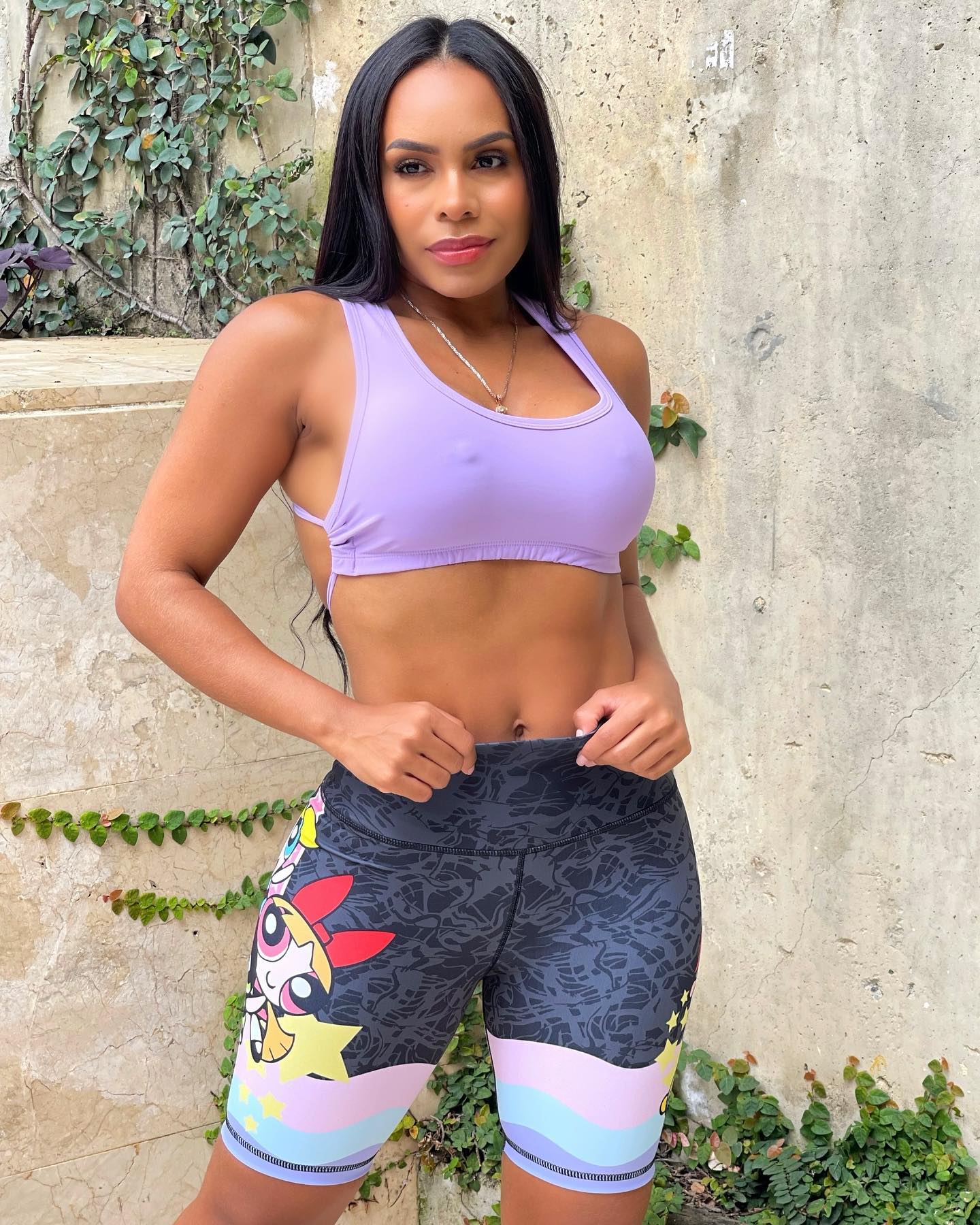 Paw Drazzel Boutique Women's Athletic Wear, One piece, Short-Leg, High Waist, Printed Workout Shorts