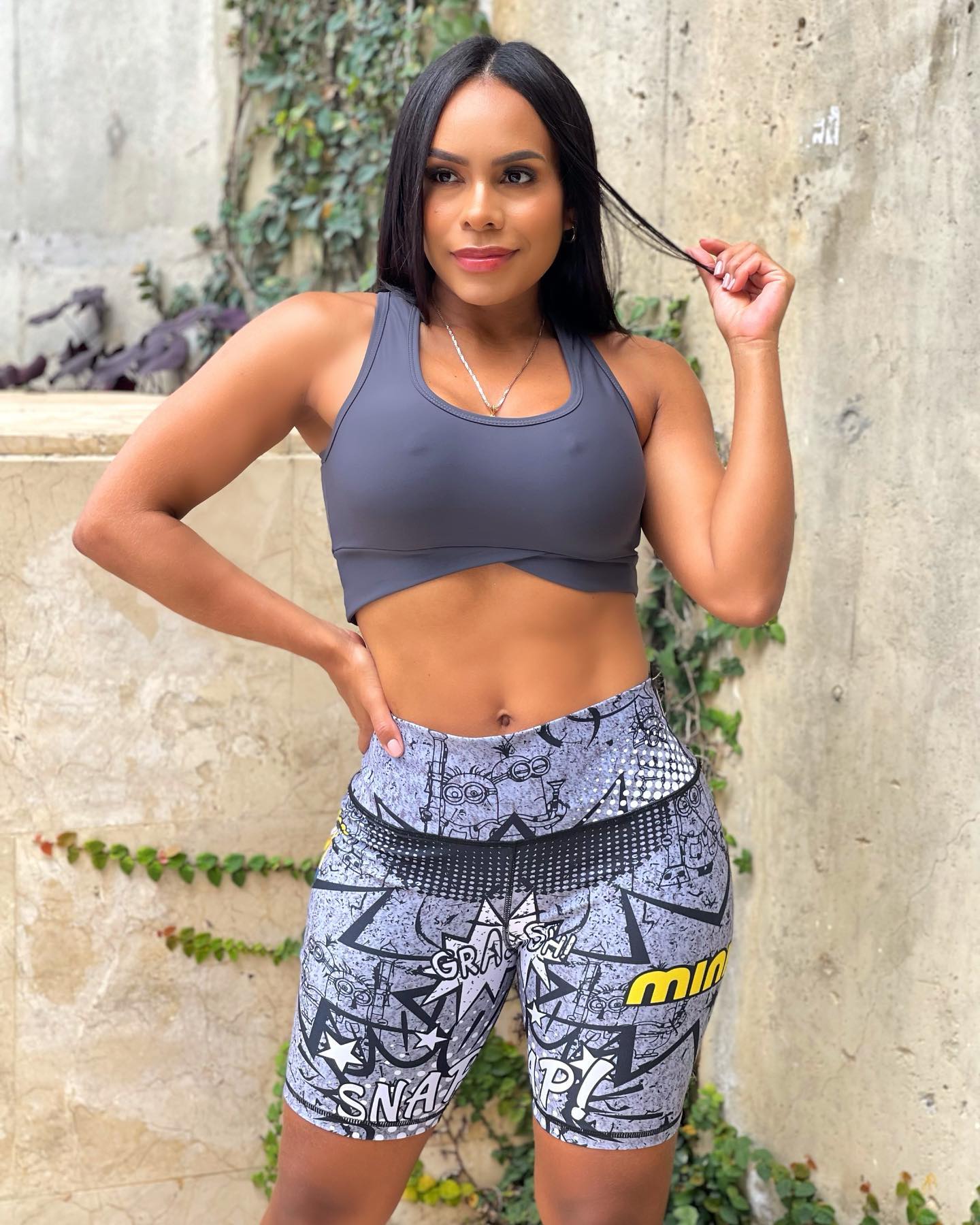 Paw Drazzel Boutique Women's Athletic Wear, One piece, Short-Leg, High Waist, Printed Workout Shorts