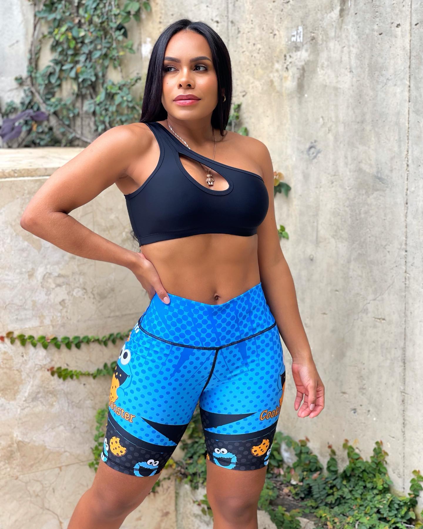Paw Drazzel Boutique Women's Athletic Wear, One piece, Short-Leg, High Waist, Printed Workout Shorts