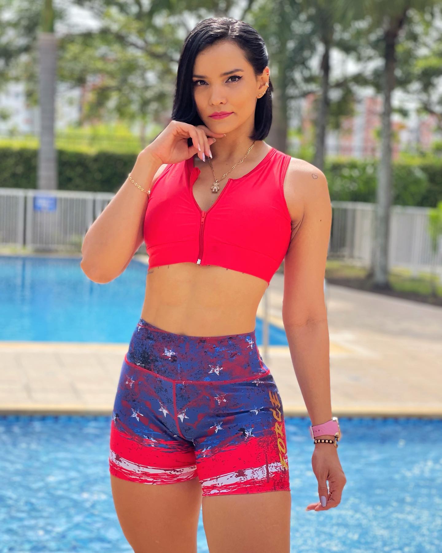 Paw Drazzel Boutique Women's Athletic Wear, One piece, Short-Leg, High Waist, Printed Workout Shorts