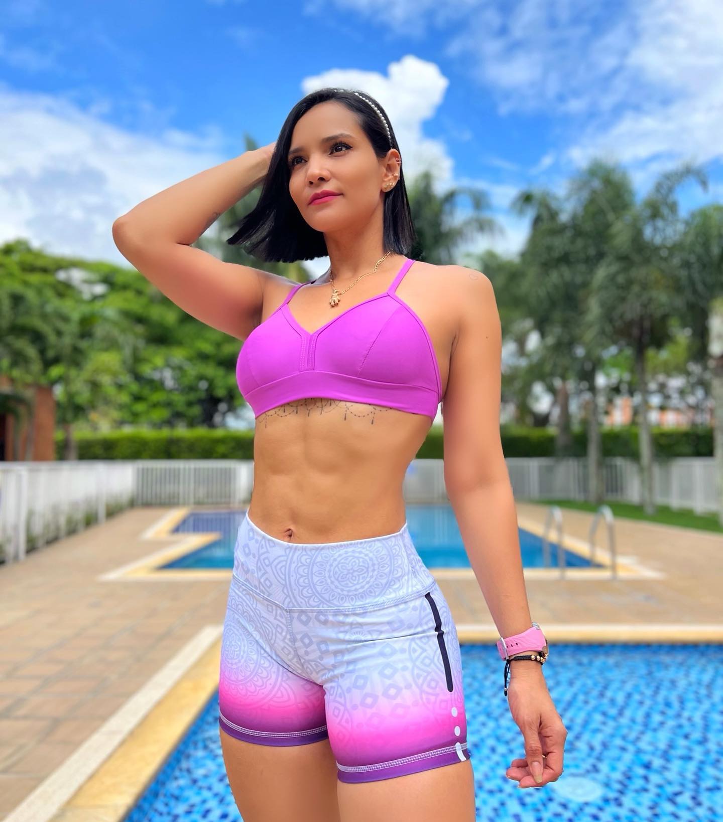 Paw Drazzel Boutique Women's Athletic Wear, One piece, Short-Leg, High Waist, Printed Workout Shorts
