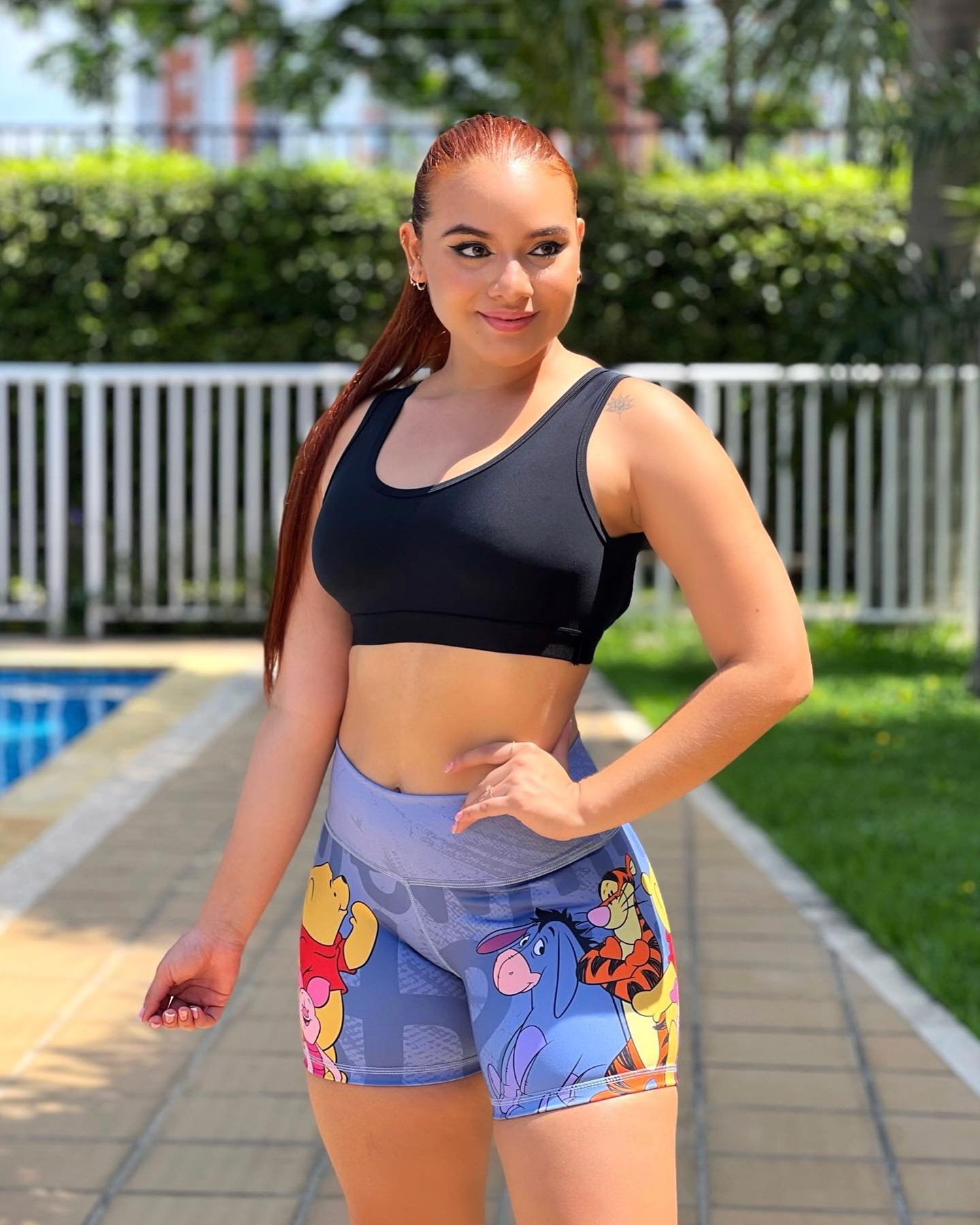 Paw Drazzel Boutique Women's Athletic Wear, One piece, Short-Leg, High Waist, Printed Workout Shorts