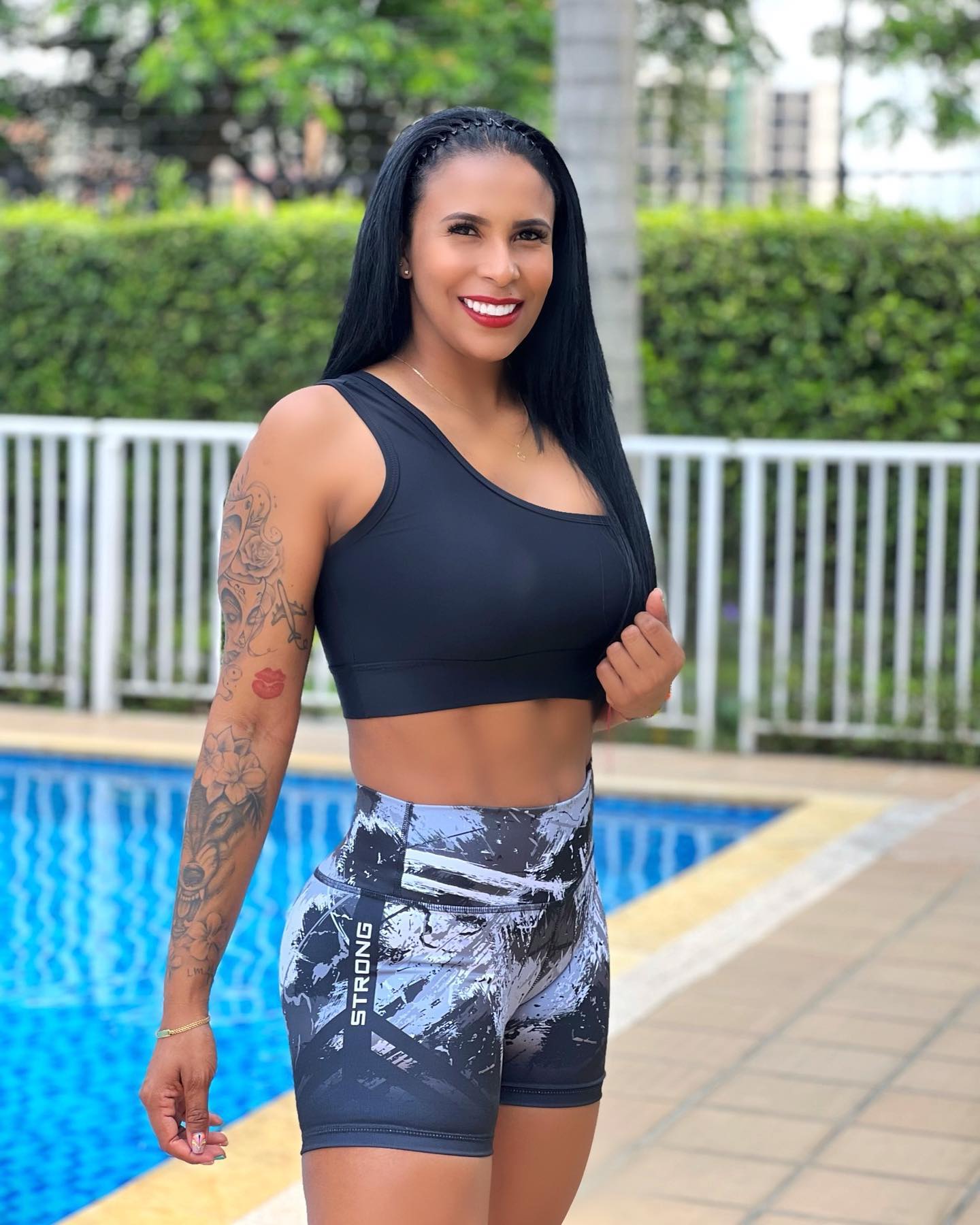 Paw Drazzel Boutique Women's Athletic Wear, One piece, Short-Leg, High Waist, Printed Workout Shorts