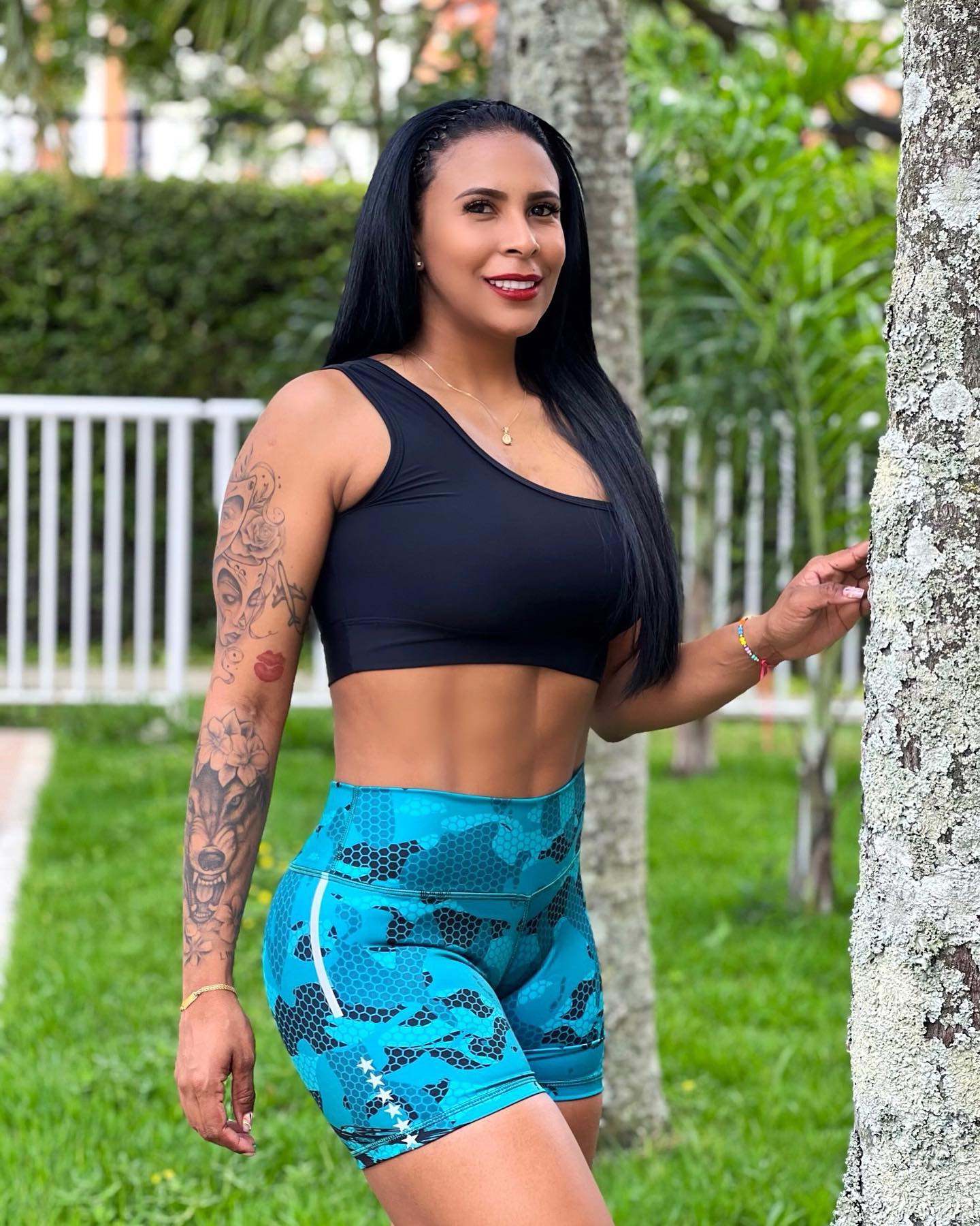 Paw Drazzel Boutique Women's Athletic Wear, One piece, Short-Leg, High Waist, Printed Workout Shorts