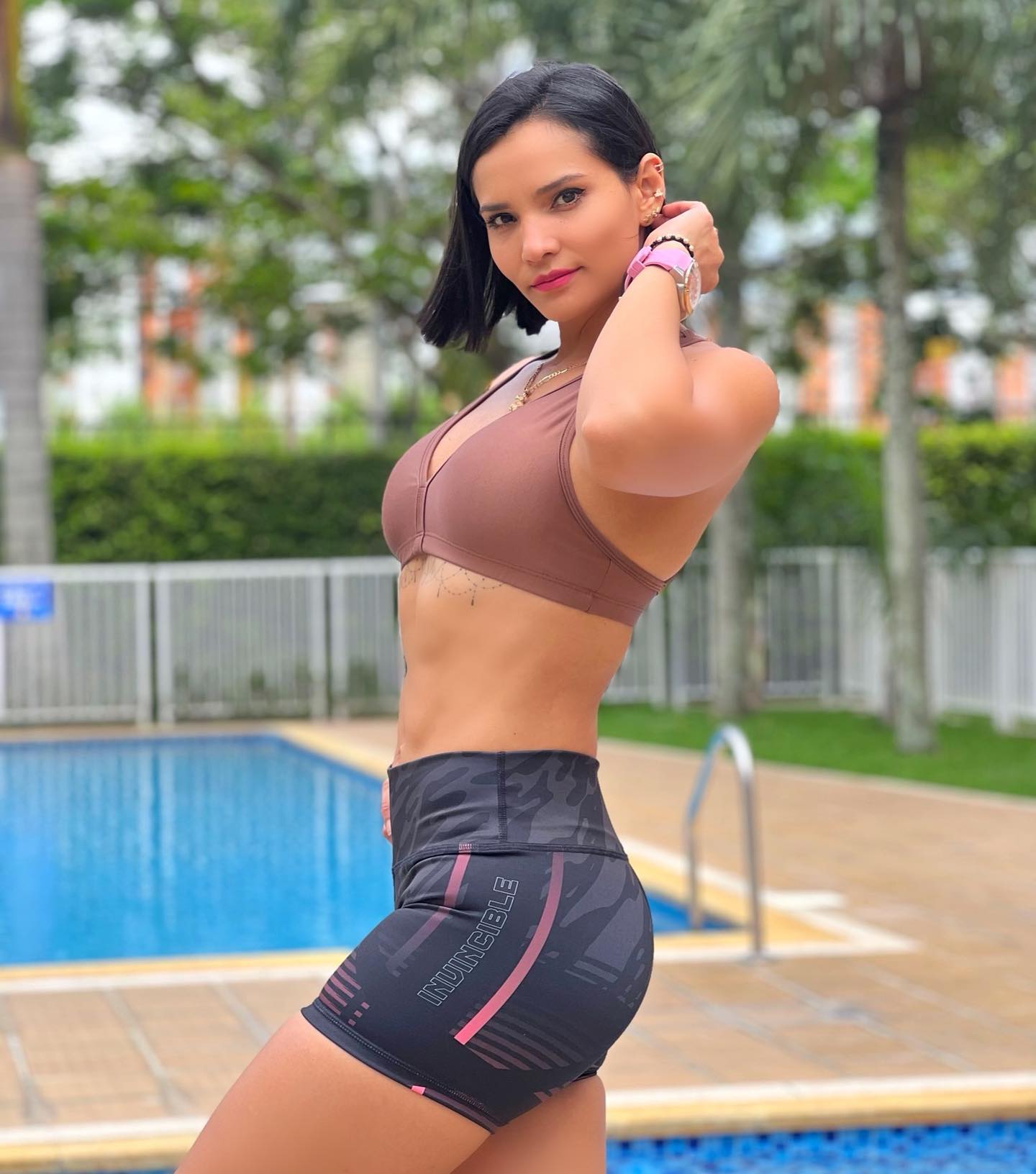 Paw Drazzel Boutique Women's Athletic Wear, One piece, Short-Leg, High Waist, Printed Workout Shorts