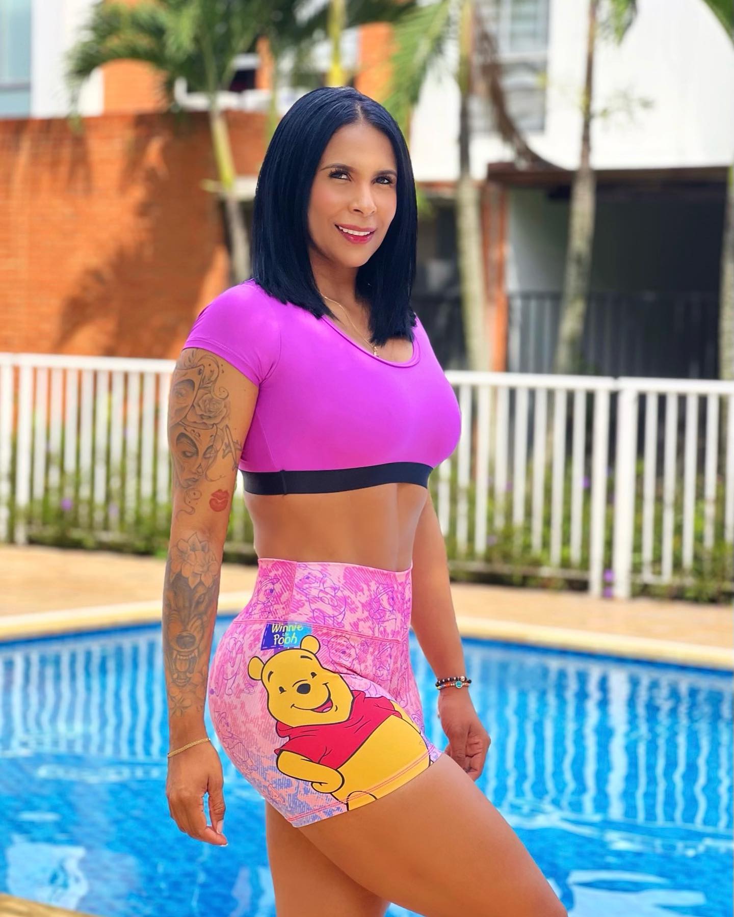 Paw Drazzel Boutique Women's Athletic Wear, One piece, Short-Leg, High Waist, Printed Workout Shorts