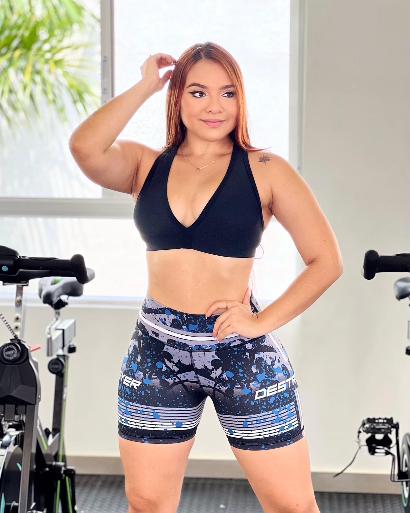 Paw Drazzel Boutique Women's Athletic Wear, One piece, Short-Leg, High Waist, Printed Workout Shorts