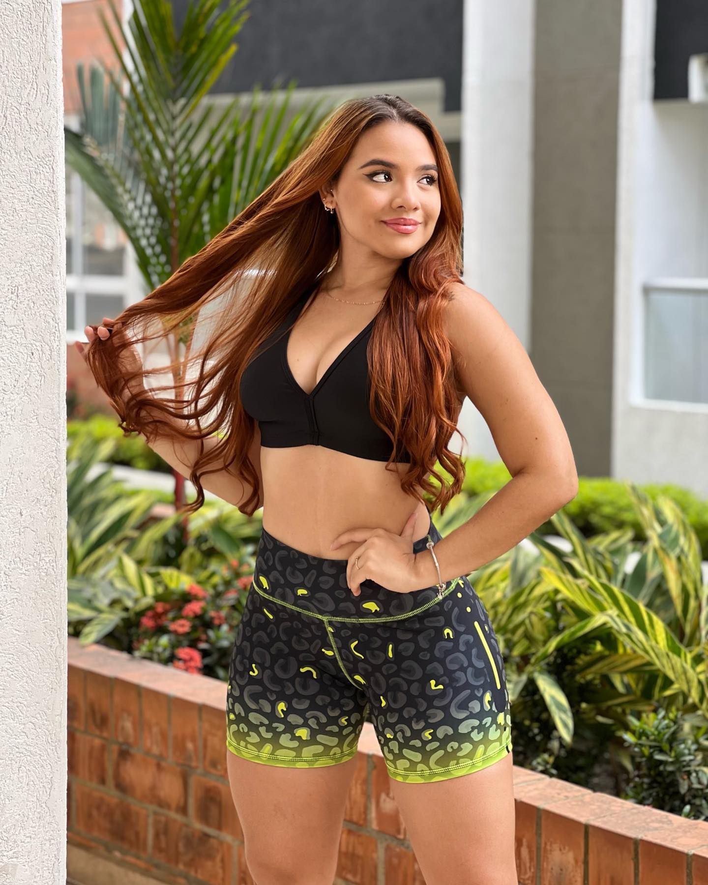 Paw Drazzel Boutique Women's Athletic Wear, One piece, Short-Leg, High Waist, Printed Workout Shorts