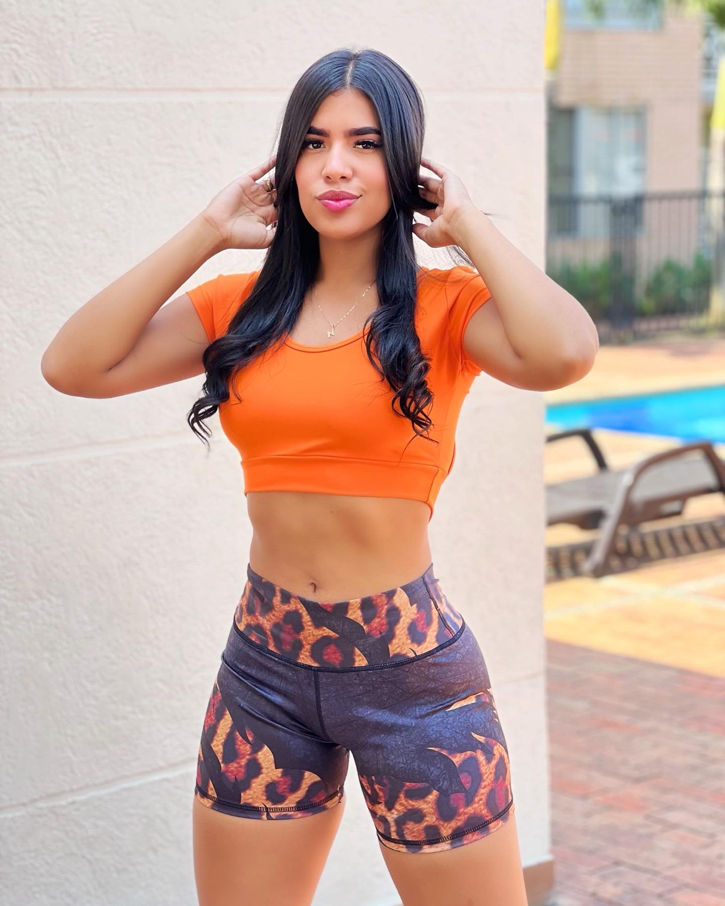Paw Drazzel Boutique Women's Athletic Wear, One piece, Short-Leg, High Waist, Printed Workout Shorts
