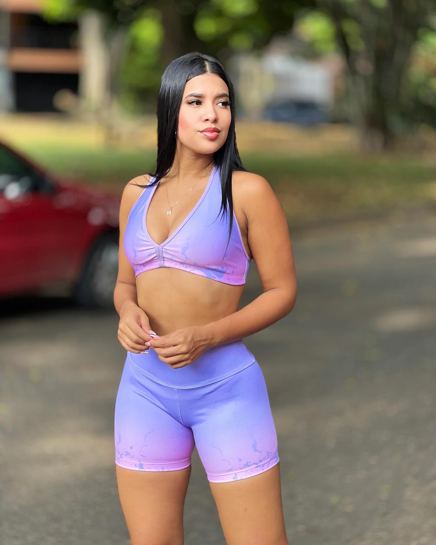 Paw Drazzel Boutique Women's Athletic Wear, Two-piece, Short-Leg, High Waist, Contour Hugging, Printed Workout Set