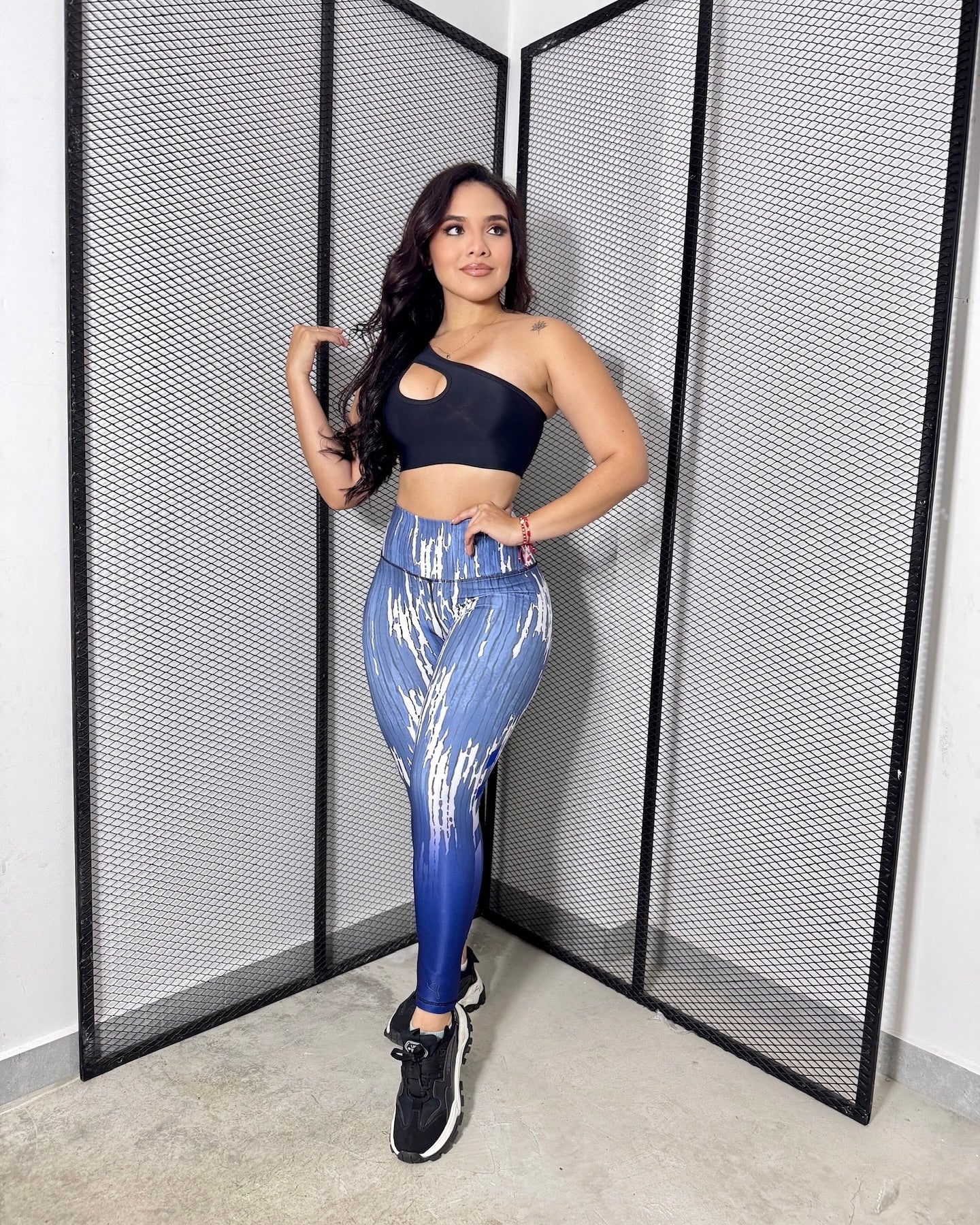 Paw Drazzel Boutique Women's Athletic Wear Long-Leg, High Waist, Scrunch Booty, Straight Leg, Printed Pattern, Faux-Denim, Workout Pants