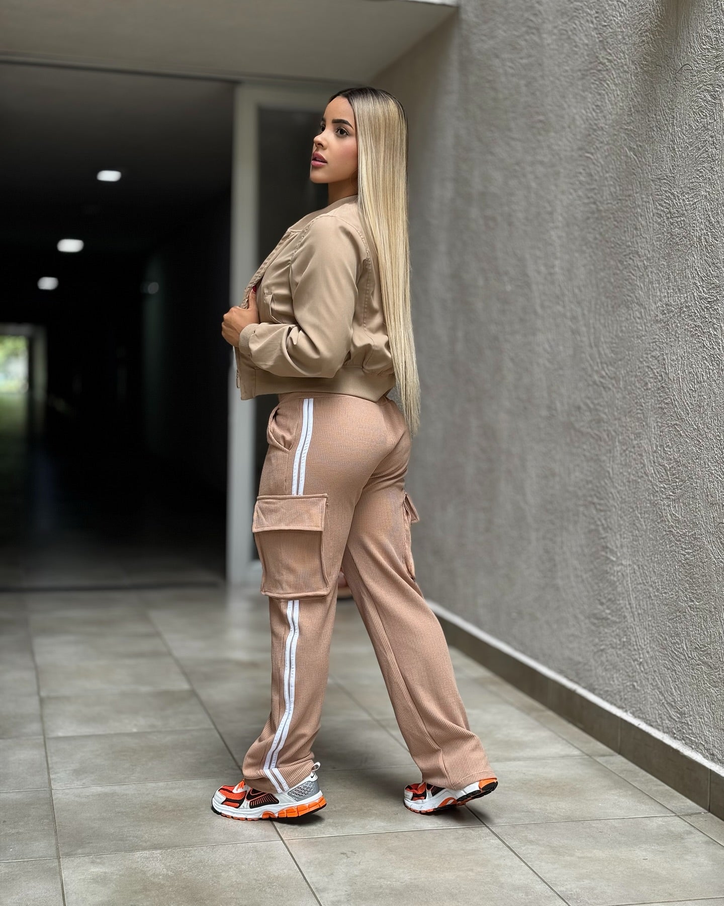 Paw Drazzel Boutique Women's Athletic Wear, Waffle Fabric, Elastic Waistband, Straight Leg Yoga Pants
