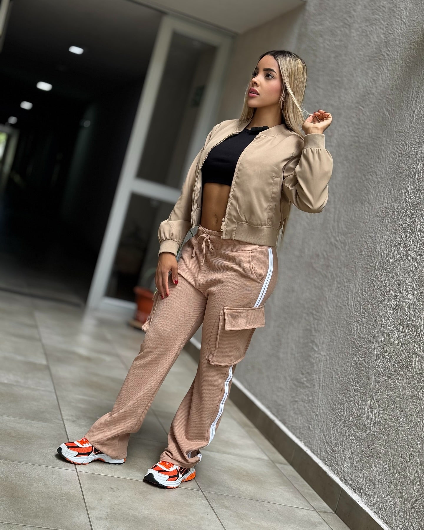 Paw Drazzel Boutique Women's Athletic Wear, Waffle Fabric, Elastic Waistband, Straight Leg Yoga Pants