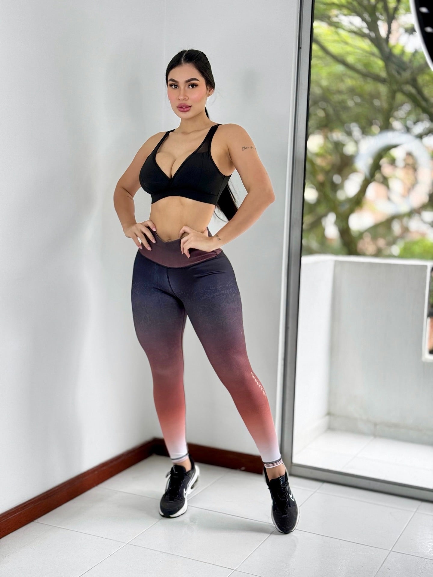 Paw Drazzel Boutique Women's Athletic Wear Long-Leg, High Waist, Scrunch Booty, Straight Leg, Printed Pattern, Faux-Denim, Workout Pants