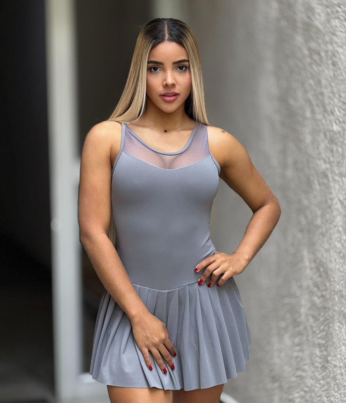 Paw Drazzel Boutique Women's Athletic Wear, Flared Short Skirt, Short Pants, Open Back, Sleeveless, Workout Princess Dress