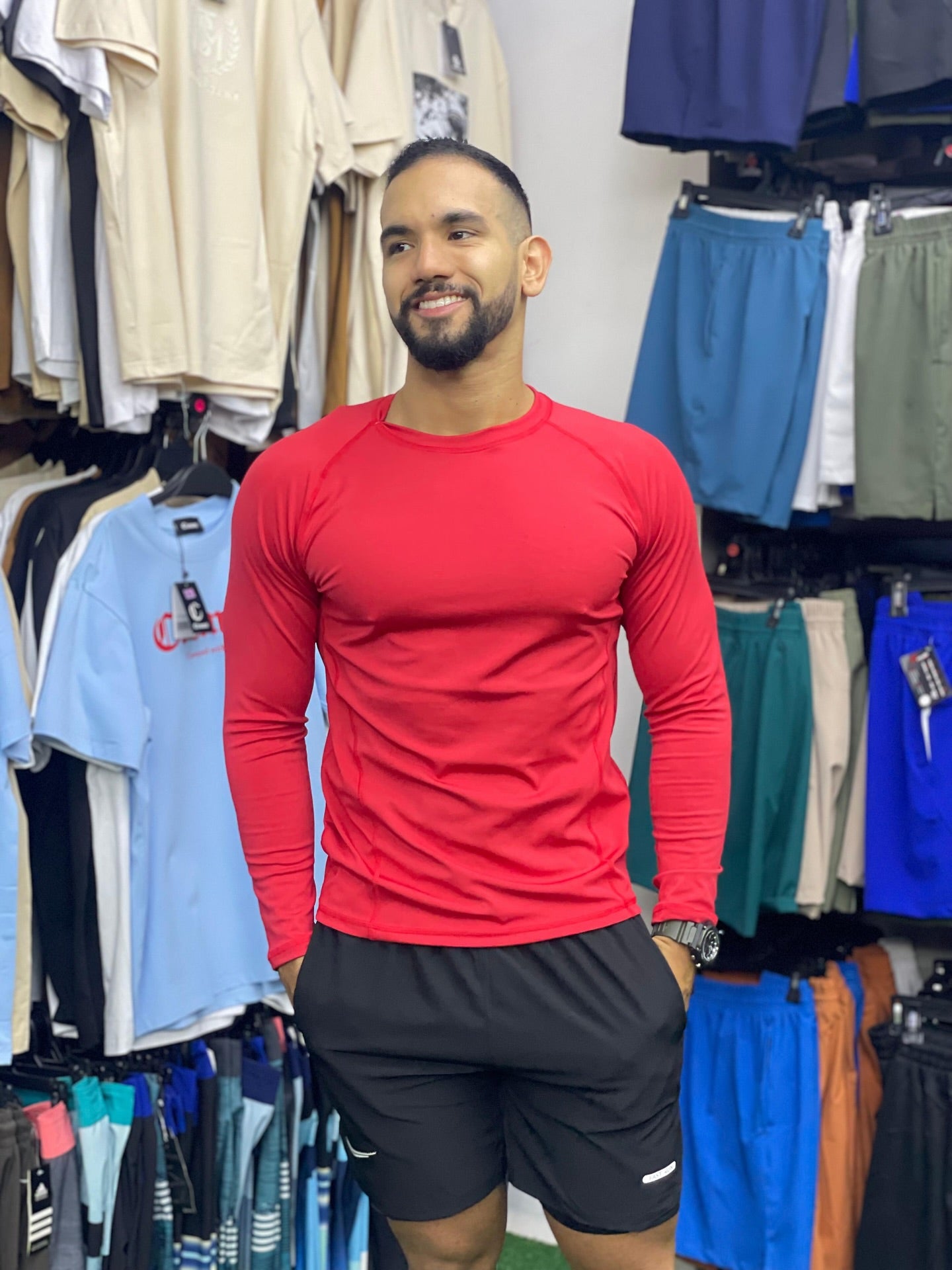 Paw Drazzel Boutique Men's Athletic Wear, Long Sleeve, Round Neck, Heater Shirt