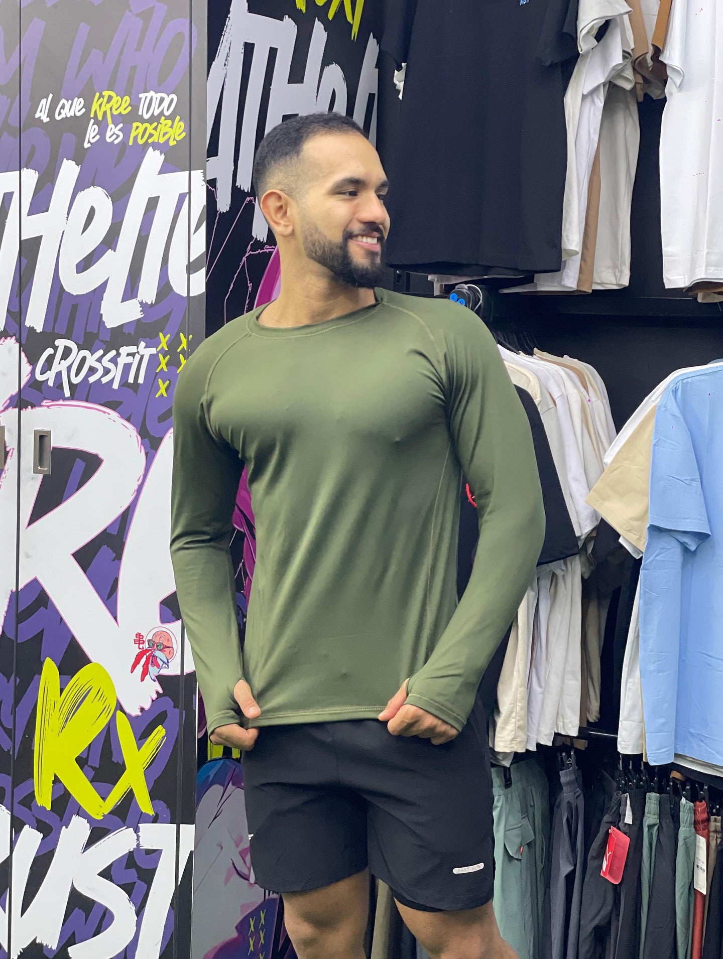 Paw Drazzel Boutique Men's Athletic Wear, Long Sleeve, Round Neck, Heater Shirt