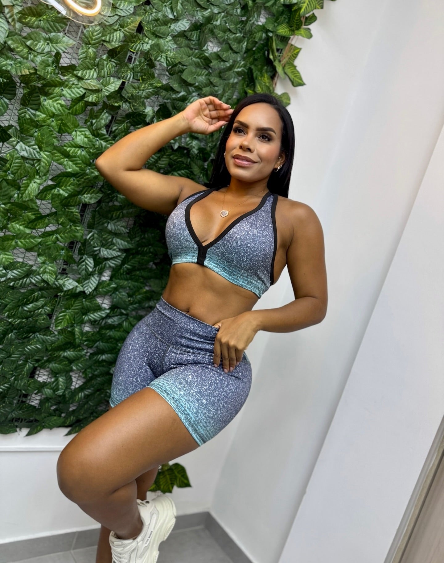 Paw Drazzel Boutique Women's Athletic Wear, Two-piece, Short-Leg, High Waist, Contour Hugging, Printed Workout Set