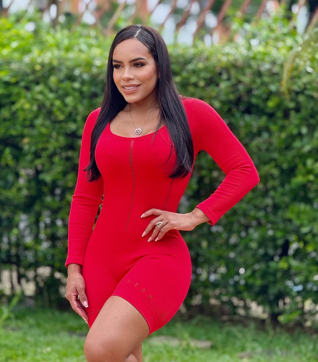 Paw Drazzel Boutique Women's Athletic Wear, Short-Leg, Strap Back, Long Sleeve, Front Mesh Strip, Scrunch Booty, Workout Suit