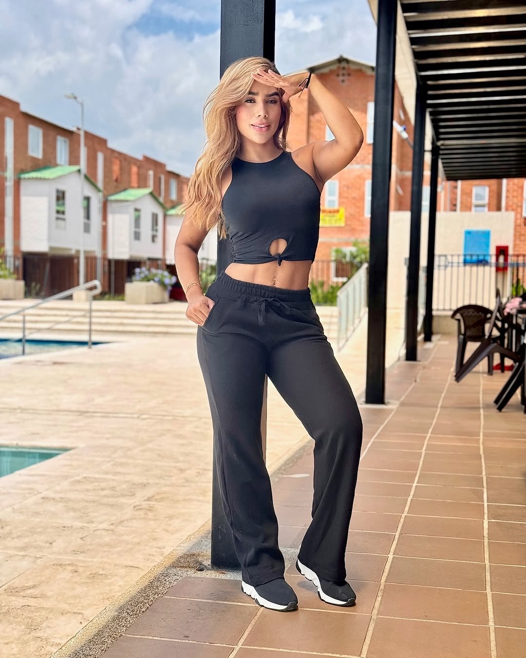 Paw Drazzel Boutique Women's Athletic Wear, Waffle Fabric, Elastic Waistband, Straight Leg Yoga Pants