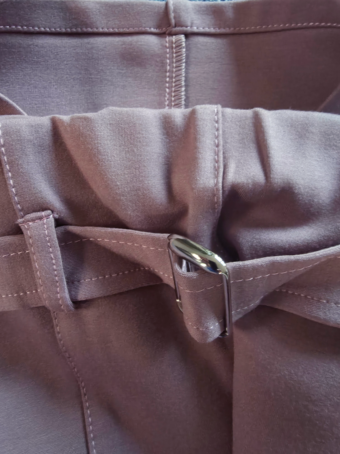 Paw Drazzel Boutique Women's High-Waisted, Belted, Straight-Leg, Tailored Pants