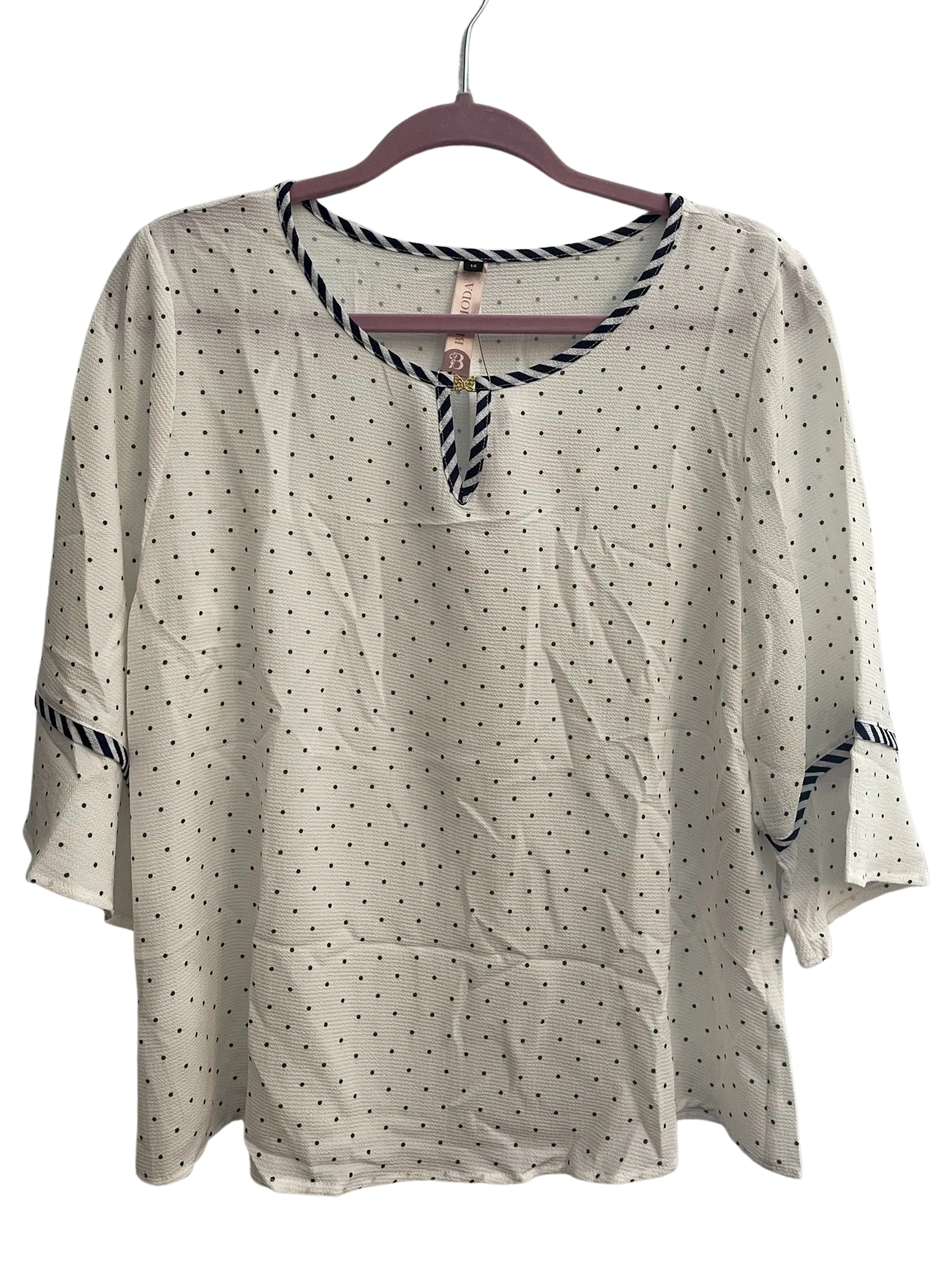 Size 14 blouse, quarter sleeve.