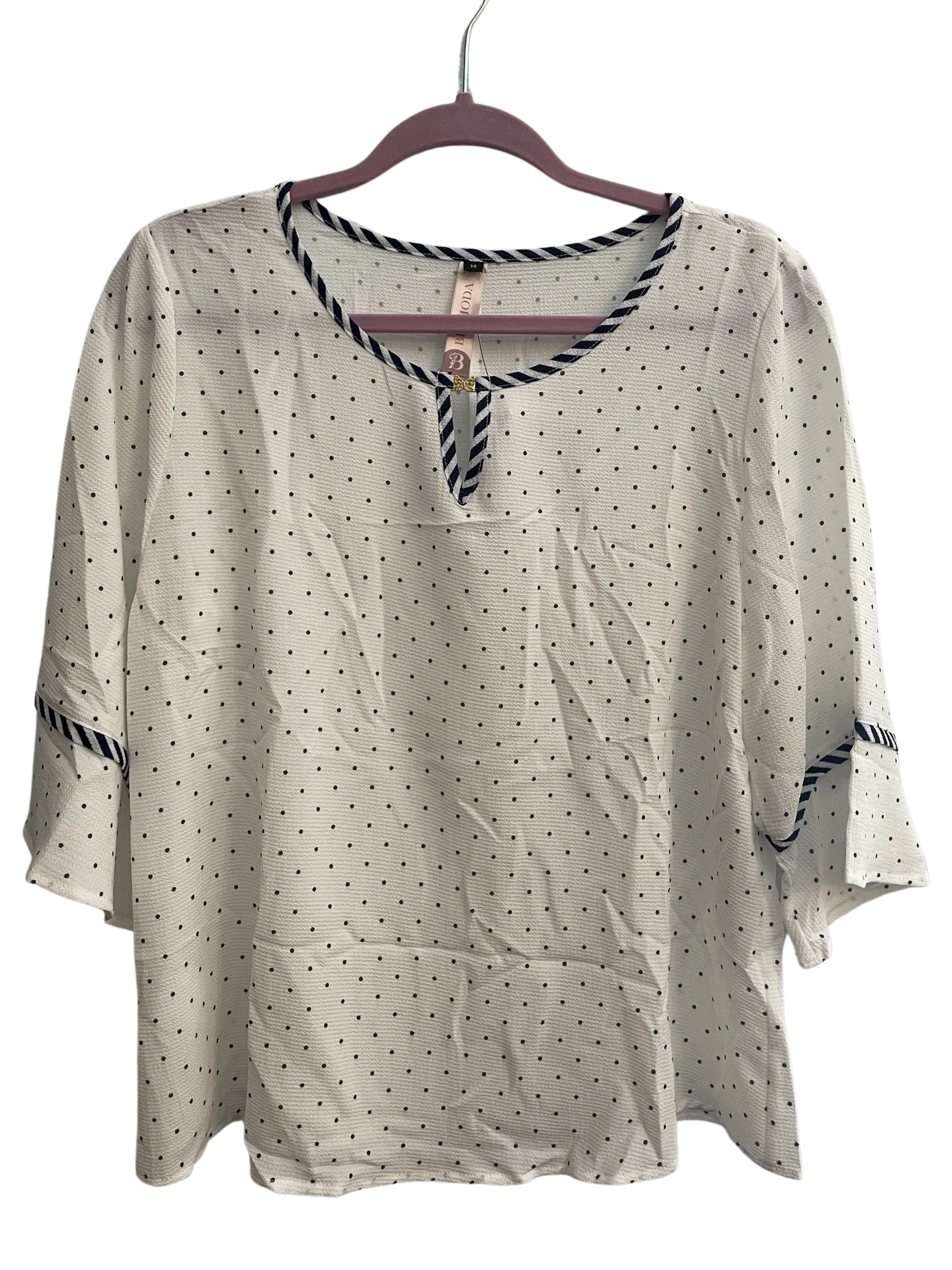 Size 14 blouse, quarter sleeve.